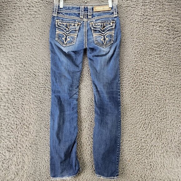 Rock Revival Jeans Womens 26 Molly Medium Wash Stretch Low Rise Boot *Read* - Picture 1 of 16
